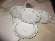 Set Of 4 Johann Haviland Bavaria Germany Blue Garland 7 1/2 inch Soup Bowls
