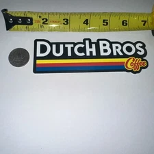Dutch Bros Coffee Classic Logo Yellow Red Blue Stripe Sticker Decal