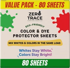 Zero Trace Color Catchers for Laundry - Protects Clothes with Laundry Color Dye 