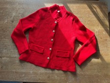 Zara gorgeous red cardigan blazer with gold buttons 8-10