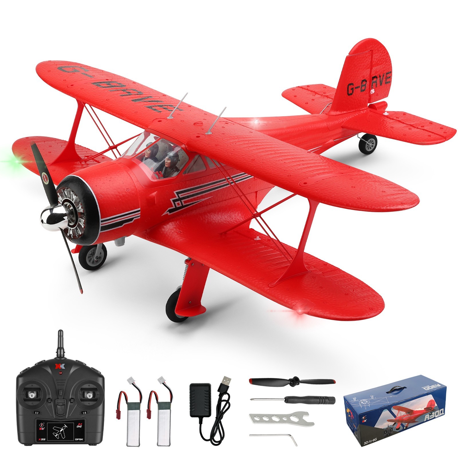 WLtoys A300 4-CH Brushless RC Plane,6G/3D Mode,Wingspan550mm