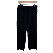 Eileen Fisher Black Tencel Lyocell Pull On Straight Leg Pants Women  s Medium