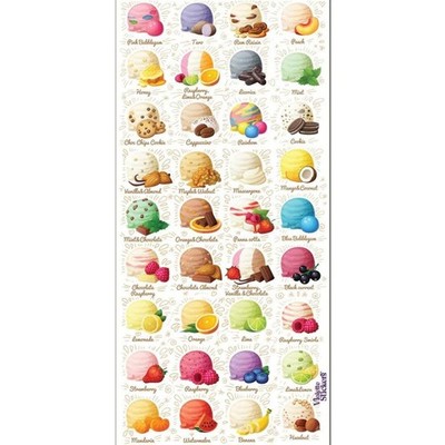 Violette Stickers - Ice Cream - 1 Colorful Flavors Sticker Sheet - Stationery