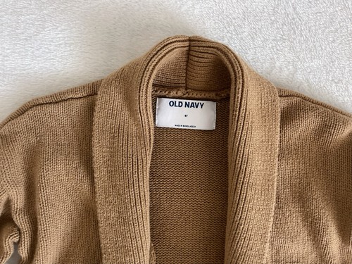 Old Navy Girl's Open Front Cardigan Sweater Brown Size 4T - Picture 3 of 5