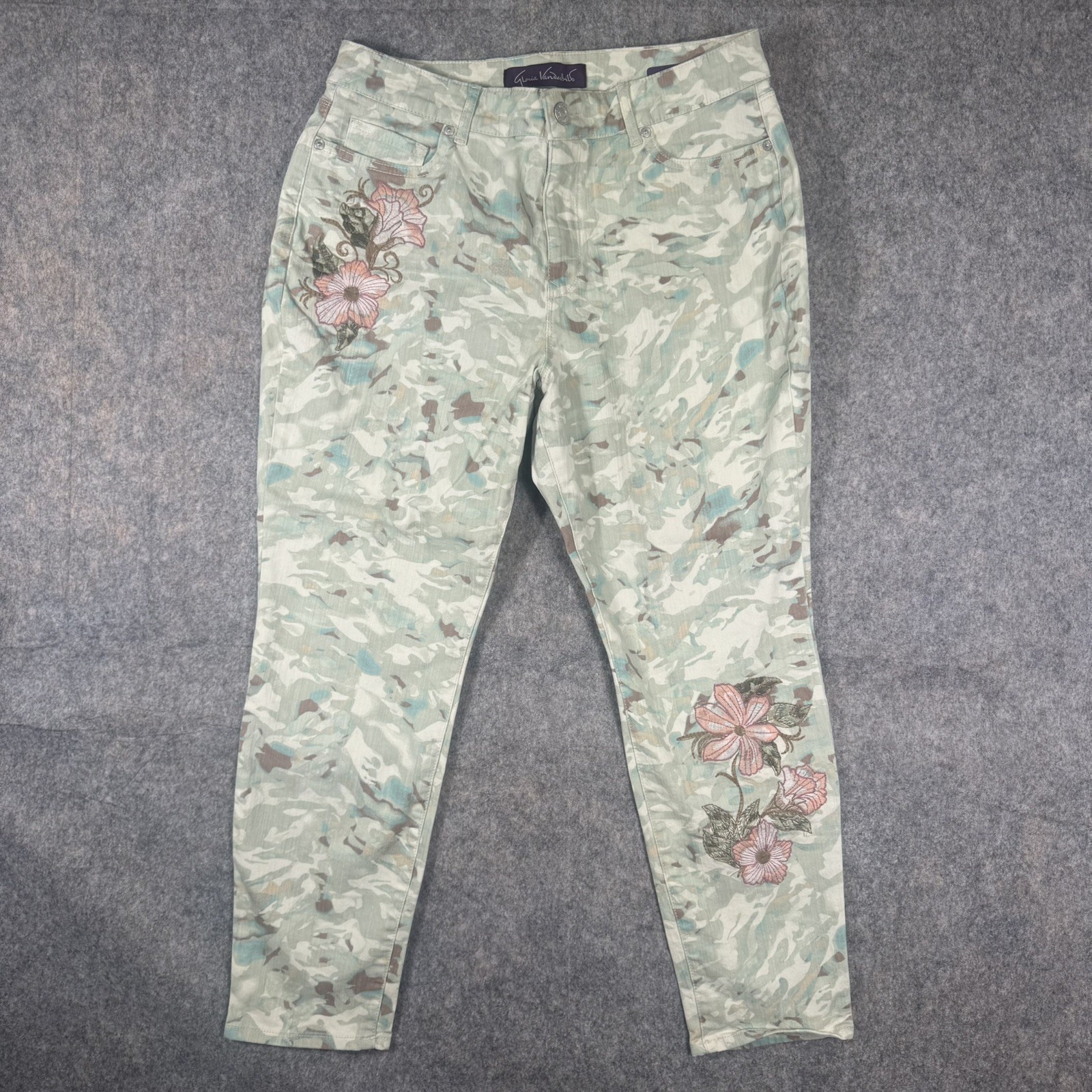 Jessa Camo Stretch Pants 5-pockets Size 12