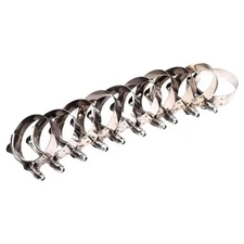 10-pack JacobsParts Stainless Steel T-Bolt Clamps for 4" for 4 inch ID Hose