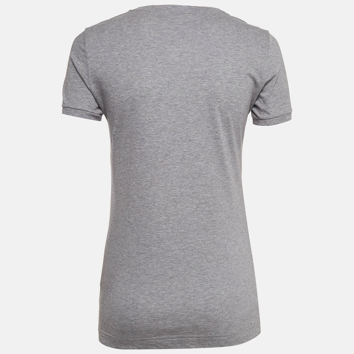 新品 DOLCE&GABBANA レディース 40 グレー タグ付き 夏物 Dolce & Gabbana Grey Logo Embellished Cotton Knit T-Shirt S