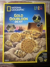 National Geographic Gold Doubloon Dig Kit 2 Replica Gold Stem Series Pyrite