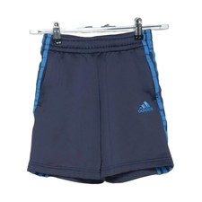 Adidas, Sportshorts, Gr&ouml;&szlig;e: 140, Blau/Grau, Recyceltes Polyester, Streifen #O2H