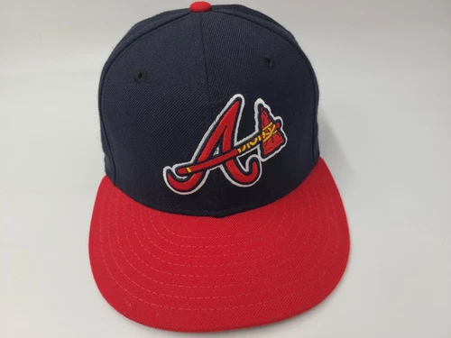 Vintage Atlanta Braves New Era 59Fifty Fitted 7 1/8 Hat Cap Tomahawk Wool MLB