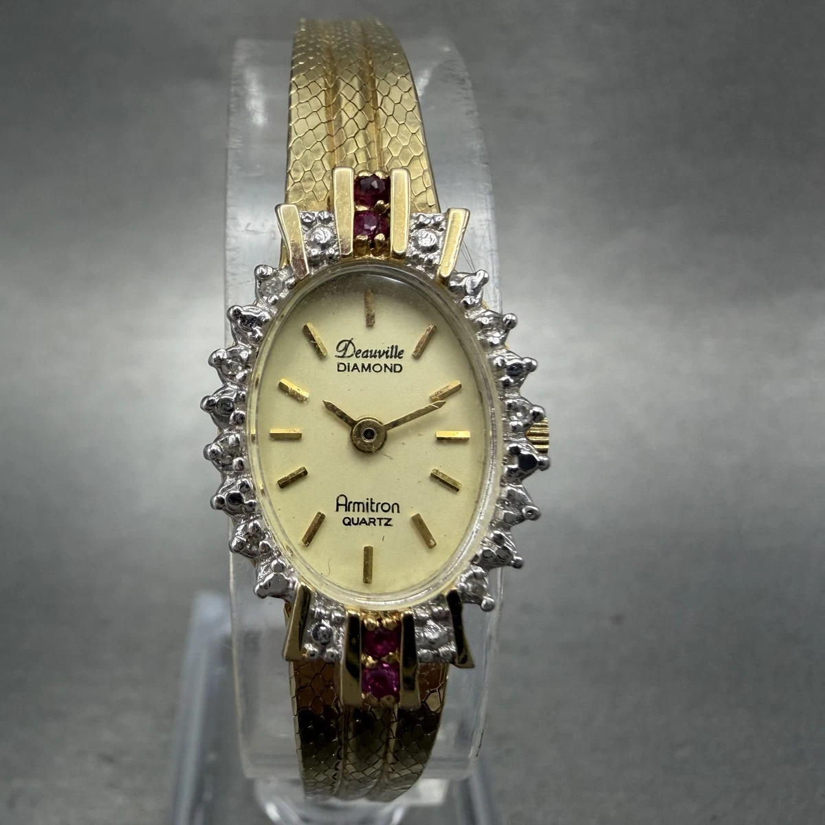 Armitron Deauville Diamond Ruby New Battery Ladies Watch 