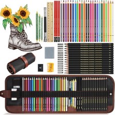 Sketching Drawing Art Pencil Kit-50 Piece Set with 50 Set, Multicolor