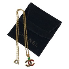 Chanel Coco Mark Necklace Women Gold One Size 821627