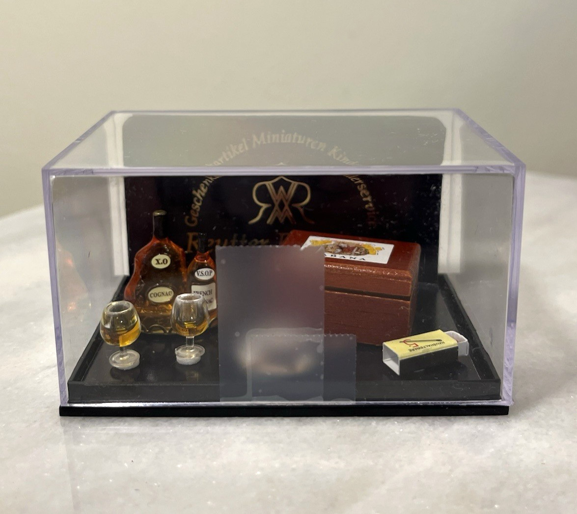 Reutter Porcelain Germany Dollhouse Miniature Cognac & Cigar Set HTF 1:12