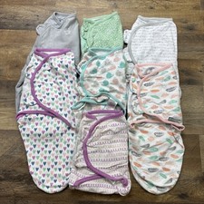 SwaddleMe Baby Girls Swaddle Wrap LOT 7 Mixed Prints Infant 0-3M S/M