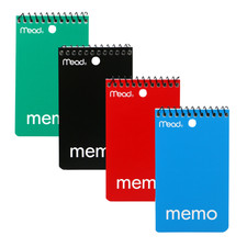 Mead Top Bound Spiral Mini Memo Book: 3 in. x 5 in. Color May Vary  60 sheets