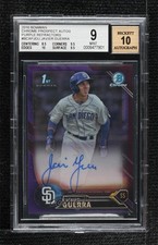 2016 Bowman Chrome Prospects Purple Refractor Javy Guerra BGS 9 MINT Auto r9d