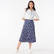 J Crew Pleated midi skirt in scattered peony print Size 10