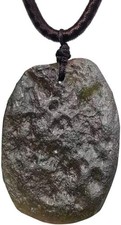 Moldavite Raw Stone Necklace,Czech Meteorite Stone Necklace,Green Certified
