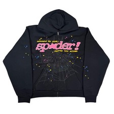 Sp5der Punk V2 Zip Up Black