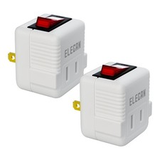 2 Prong Outlet Extender with On/Off Switch 2 Pack Power Switch Adapter White