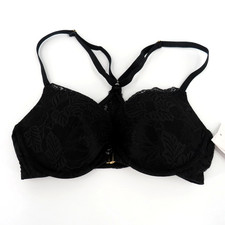 Auden Push Up Demi Coverage Underwire Racerback Bra Women's Size 32B - Black