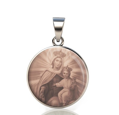 Our Lady Carmel 925 Sterling Silver Pendant Christian Medal