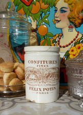 ANCIEN POT à CONFITURE FINE "Félix Potin" en FAÏENCE XIXe