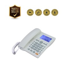 Corded Caller ID Telephone, Landline Home Phones with Blue Backlight Speaker,