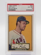 LEO KIELY 1952 TOPPS BASEBALL BLACK BACK #54 RED SOX PSA 4 Q1887