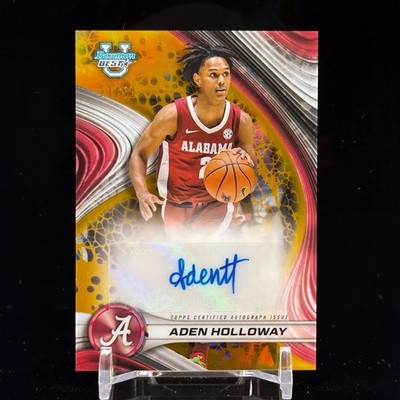 Aden Holloway 2024-25 Bowman U Best - Best of 2024 Autograph Gold #/50 Alabama