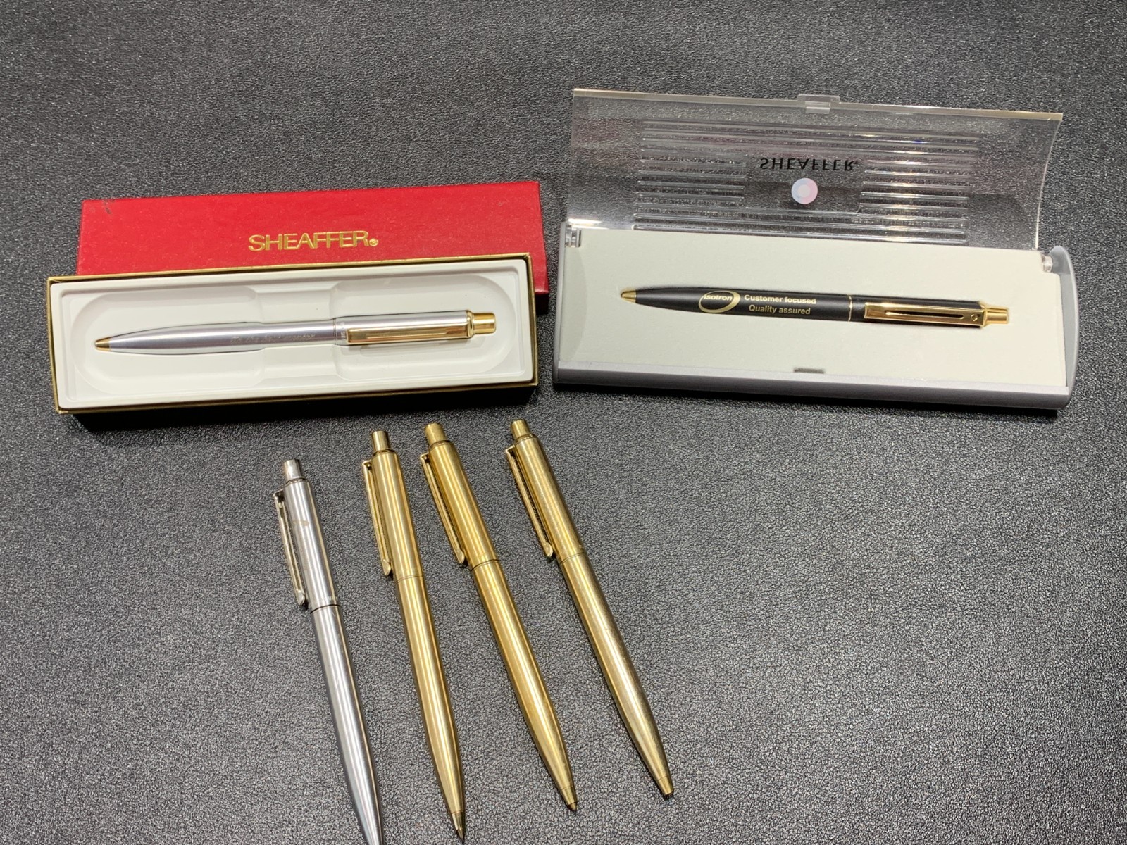 Vintage Sheaffer Sentinel Job Lot of 6 CT/GT Ballpoint Pen + 2 Boxes