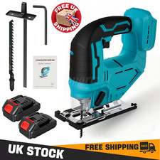 Cordless Jigsaw 21V Electric Jig Saw Woodworking Power Tool with 2PCS Battery UK