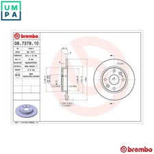 2x BRAKE DISC 08.7378.10 FOR MAZDA MX-5/MIATA/ROADSTER/� B64F 1.6L 4cyl