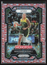 Mercedes Russell 2024-25 Panini Prizm Monopoly WNBA Red Millionaire Shimmer /100