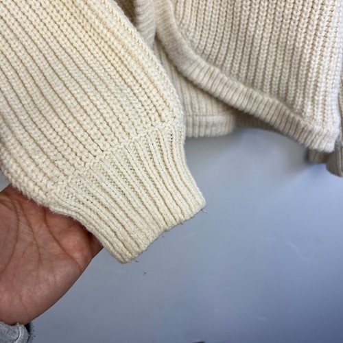 Madewell maglione cardigan coda di camicia grosso taglia M panna anticata - Foto 4 di 9