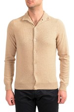 Malo Optimum Men's Beige 100 Cashmere Cardigan Pullover Sweater