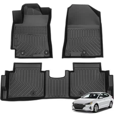 3D Floor Mats Cargo Liners for 2017-2020 Hyundai Elantra All-Weather TPE Rubber