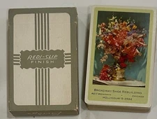 BROWN & BIGELOW Remembrance Playing Cards/Redi-Slip Finish, Floral Advertising