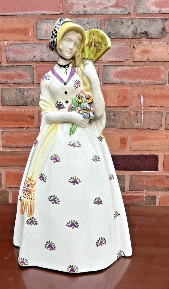 Wiener Kunstker Werkstatte Vienna Johanna Meier-Michel  Lady with Bouquet & Fan - Image 2 of 4