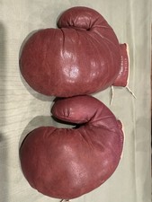 Spalding 73-151 Leather Boxing Gloves   Soft Red Sparring Style