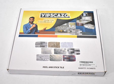 Yipscazo 10 Sheets Peel Stick Stone Metal Tile Backsplash 12x12 in Ecru Design