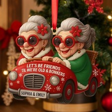 Personalized Funny Friendship 2D FLAT Ornament, Custom Bestfriend Ornament