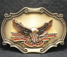 XE27175 NOS VINTAGE 1980 THE RIGHT TO KEEP  BEAR ARMS GUNS MENS BELT BUCKLE