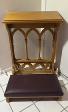 Robert Smith Gothic Oak Padded Prayer Kneeler 31” Tall Church Pray Kneel Pew