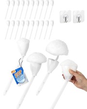 20 Pack White Soft Toilet Brush - Long Handle Toilet Bowl Mop with Squeeze Li...