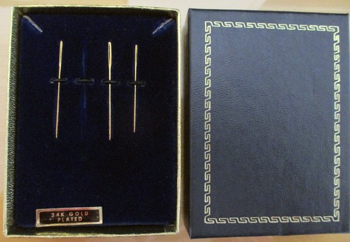 KREINET BOXED SET of 3 GOLD TAPESTRY NEEDLES 24K GOLD PLATED #26