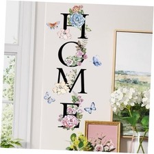 Home Wall Sticker Vintage Flower Wall Decal Colorful Floral Butterfly Black
