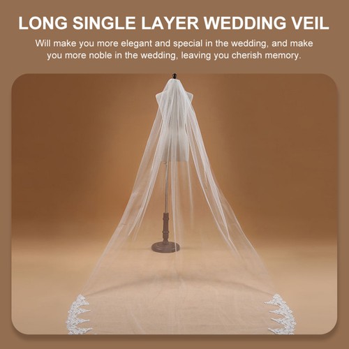 1pc Creative Long Wedding Veil Pretty Long Bridal Veil Wedding Photo Veil - Imagen 7 de 12