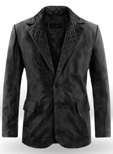 CLASSIC New Men's Black Blazer Soft Sheepskin Causal Slim Fit Coat Blazer
